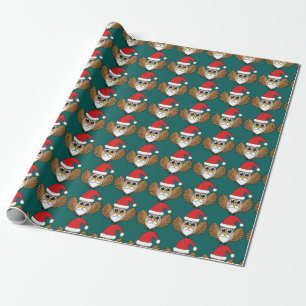 Santa Claus Owl Geschenkpapier