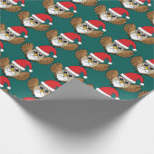 Santa Claus Owl Geschenkpapier (Ecke)