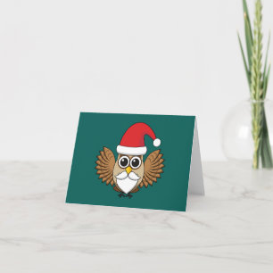 Santa Claus Owl Karte