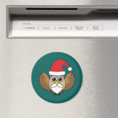 Santa Claus Owl Magnet (In Situ (Geschirrspüler))