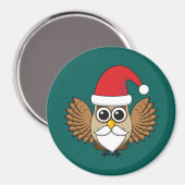 Santa Claus Owl Magnet (Vorderseite/Rückseite)
