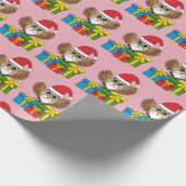 Santa Claus Owl mit Geschenken Geschenkpapier (Ecke)
