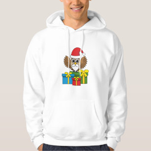 Santa Claus Owl mit Geschenken Hoodie