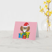 Santa Claus Owl mit Geschenken Karte (Gelbe Blume)