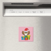 Santa Claus Owl mit Geschenken Magnet (In Situ (Geschirrspüler))