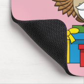 Santa Claus Owl mit Geschenken Mousepad (Ecke)