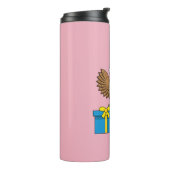 Santa Claus Owl mit Geschenken Thermosbecher (Nach links gedreht)