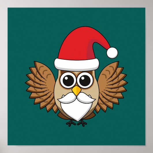 Santa Claus Owl Poster (Vorne)