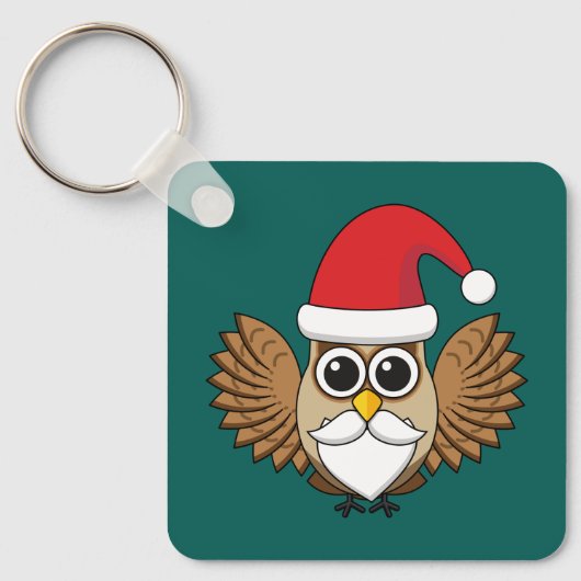 Santa Claus Owl Schlüsselanhänger (Vorderseite)