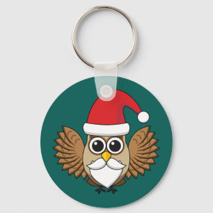 Santa Claus Owl Schlüsselanhänger