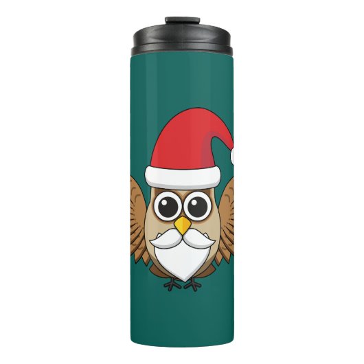 Santa Claus Owl Thermosbecher (Vorderseite)