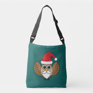 Santa Claus Owl Tragetaschen Mit Langen Trägern