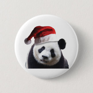 Santa Claus Panda Bear Button