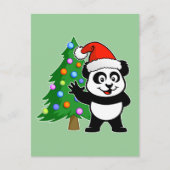 Santa Claus Panda Feiertagspostkarte (Vorderseite)