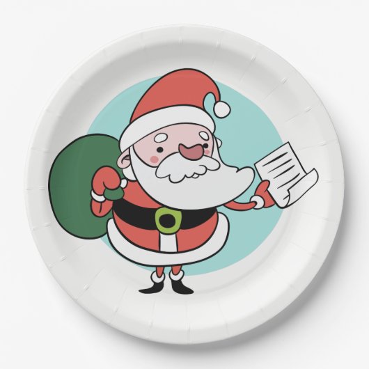 Santa Claus Papier Teller (Vorderseite)