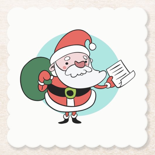 Santa Claus Papier Untersetzer (Vorderseite)