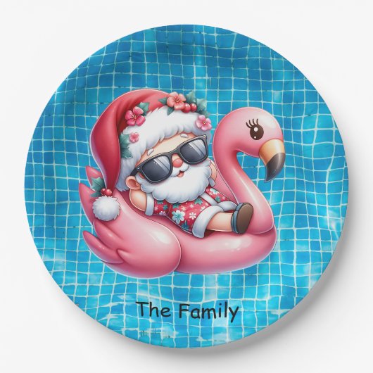 SANTA Claus Party Weihnachten im Juli Pappteller (Vorderseite)