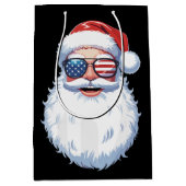 Santa Claus Patriotic USA Sonnenbrille Weihnachten Mittlere Geschenktüte (Vorderseite)