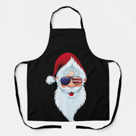 Santa Claus Patriotic USA Sonnenbrille Weihnachten Schürze