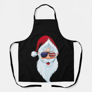 Santa Claus Patriotic USA Sonnenbrille Weihnachten Schürze