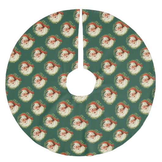 Santa Claus Pattern Polyester Weihnachtsbaumdecke (Vorderseite)