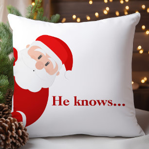 Santa Claus Peeking Holiday Design Kissen