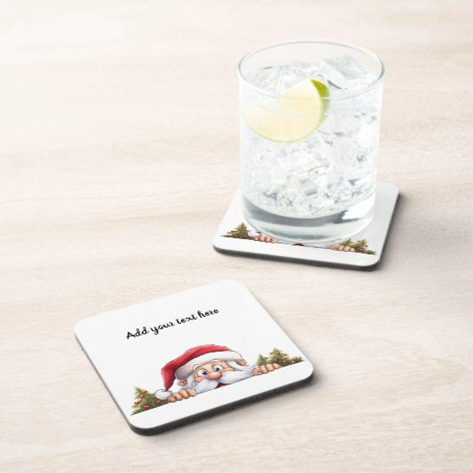 Santa Claus Peking Weihnachtsbaum Getränkeuntersetzer (Rechte Seite)
