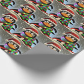 Santa Claus Penguin Pattern Geschenkpapier (Ecke)