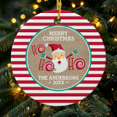 Santa Claus Peppermint Personalisiert Weihnachten Keramik Ornament