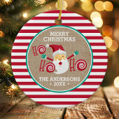 Santa Claus Peppermint Personalisiert Weihnachten Keramik Ornament