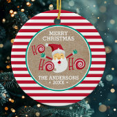 Santa Claus Peppermint Personalisiert Weihnachten Keramik Ornament