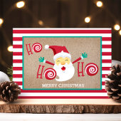 Santa Claus Peppermint Personalisiert Weihnachten Postkarte
