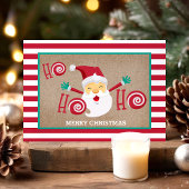 Santa Claus Peppermint Personalisiert Weihnachten Postkarte