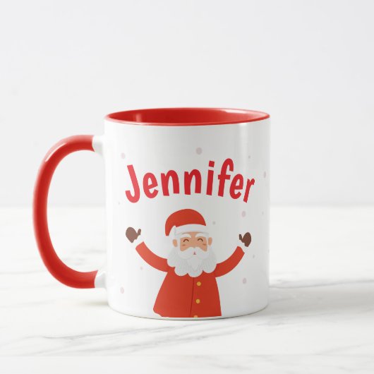Santa Claus Personalisieren Sie Weihnachtskaffee-T Tasse (Links)