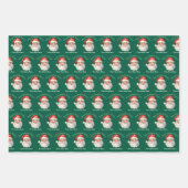 Santa Claus Personalisiert Green Kids Weihnachten Geschenkpapier Set (Vorderseite)