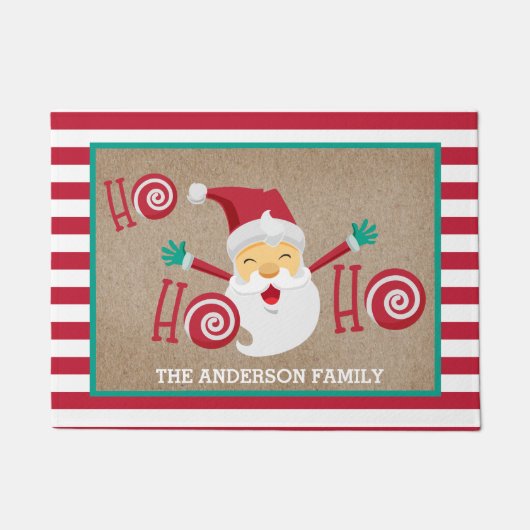 Santa Claus Personalisiert Monogram Fußmatte (Vorderseite)