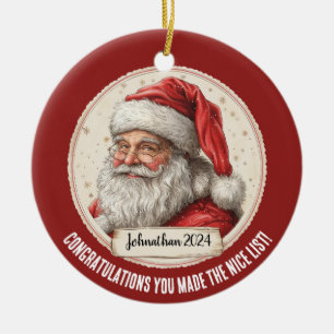 Santa Claus Personalisiert Nice List Ornament