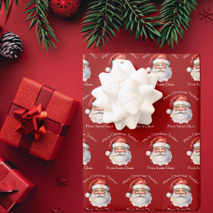 Santa Claus Personalisiert Red Kids Weihnachten Geschenkpapier Set