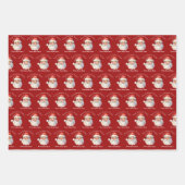 Santa Claus Personalisiert Red Kids Weihnachten Geschenkpapier Set (Vorderseite 3)