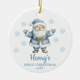 Santa Claus Personalized Baby's First Christmas Keramik Ornament