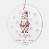 Santa Claus Personalized Girl's First Christmas Keramik Ornament (Links)