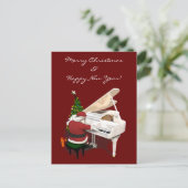 Santa Claus Pianist Feiertagspostkarte (Stehend Vorderseite)