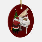 Santa Claus Pianist Keramikornament (Rechts)