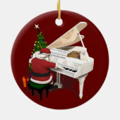 Santa Claus Pianist Keramikornament (Hinten)