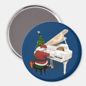 Santa Claus Pianist Magnet (Vorderseite/Rückseite)