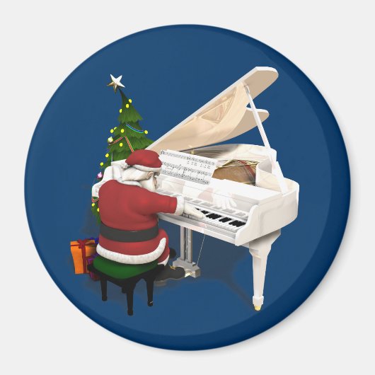 Santa Claus Pianist Magnet (Vorne)