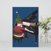 Santa Claus Piano Briefpapier (Stehend Vorderseite)