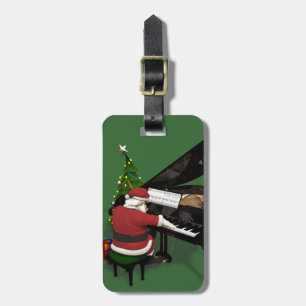 Santa Claus Piano Gepäckanhänger