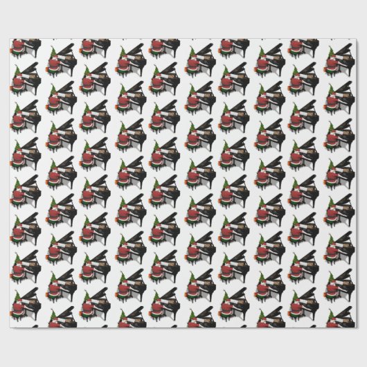 Santa Claus Piano Geschenkpapier (Flach)