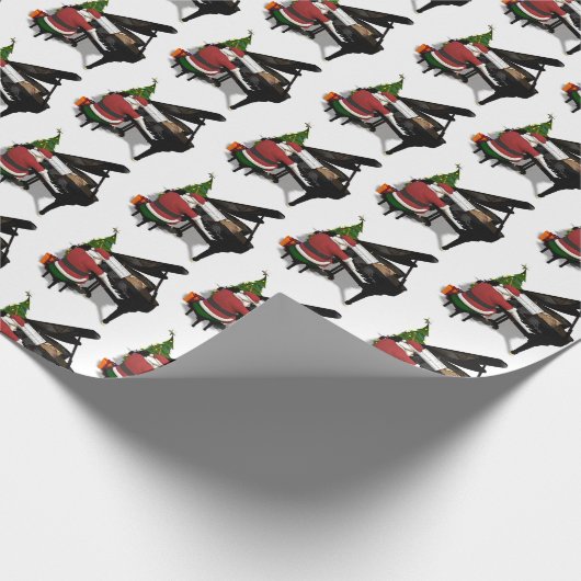 Santa Claus Piano Geschenkpapier (Ecke)